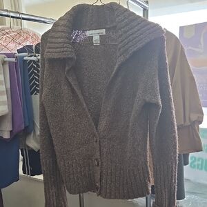 Jones New York Taupe Cardigan Sweater
